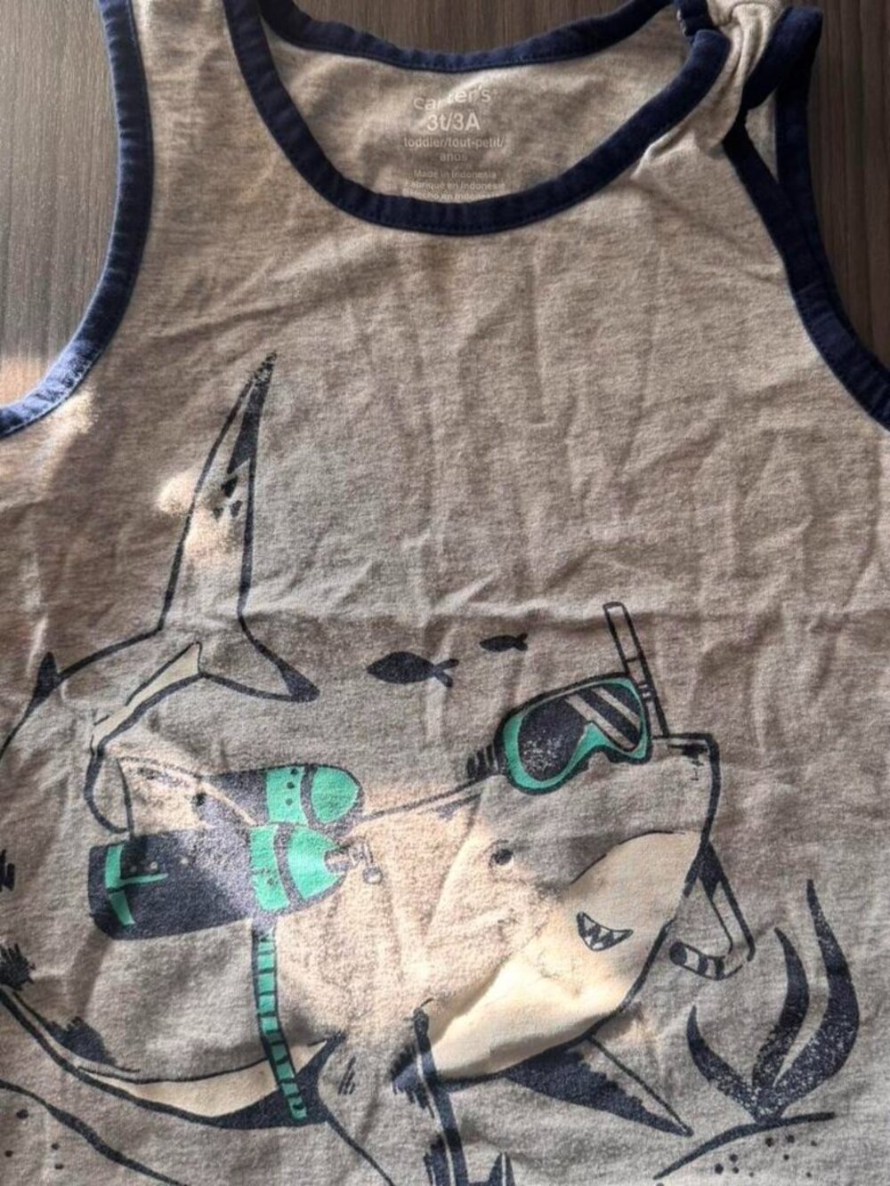 Carters Boy Tank Top Shark 3T